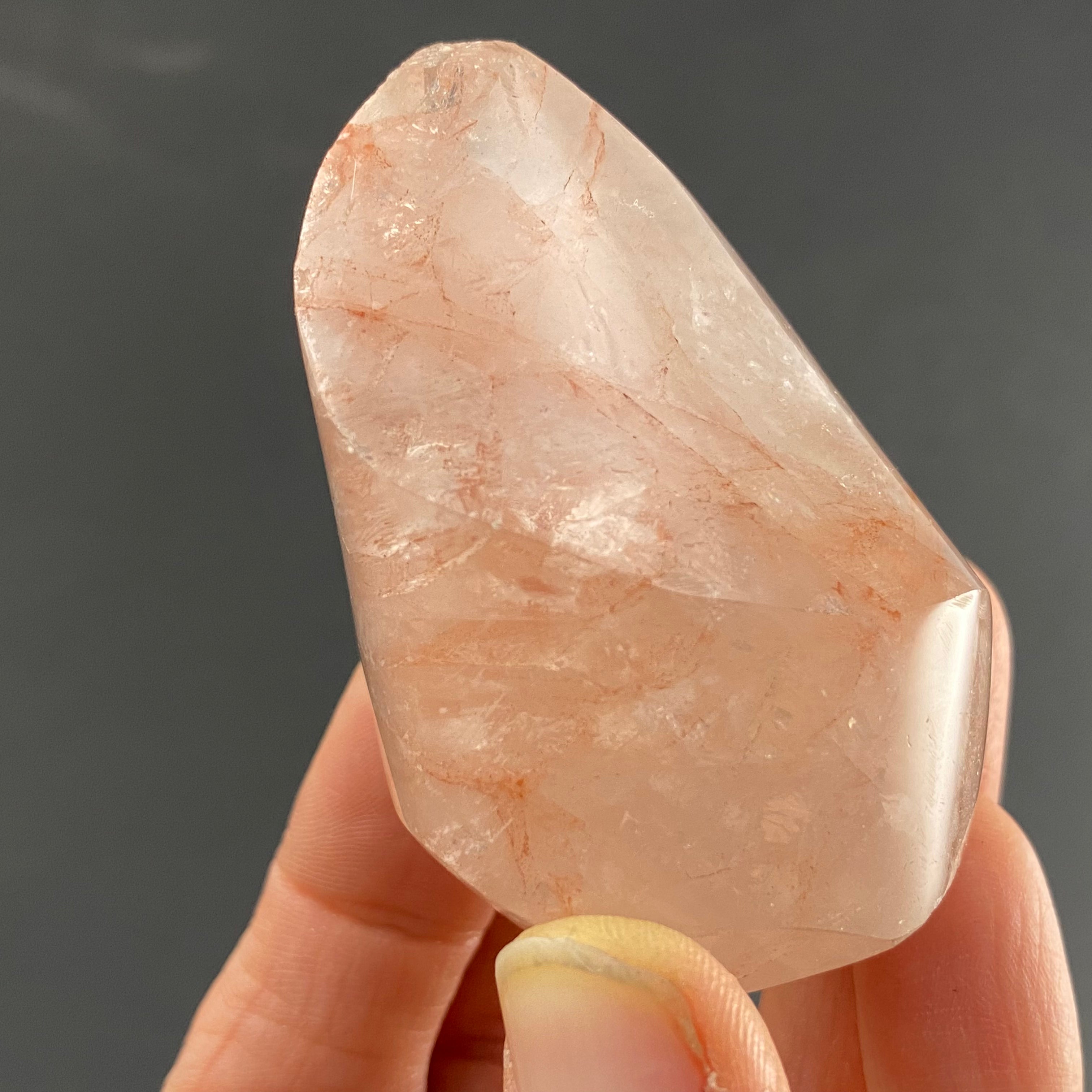 Hematoid Quartz- Red Fire Quartz (Harlequin) Flame Shape Free Form!  D29