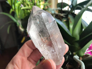 Clear Quartz Natural Crystal Wand with Etching & Rainbows