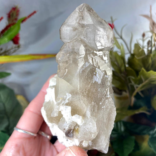 Smoky Quartz - Light Smoky Elestial Quartz! Etching, Rainbow, and a touch of Citrine?! (#444)