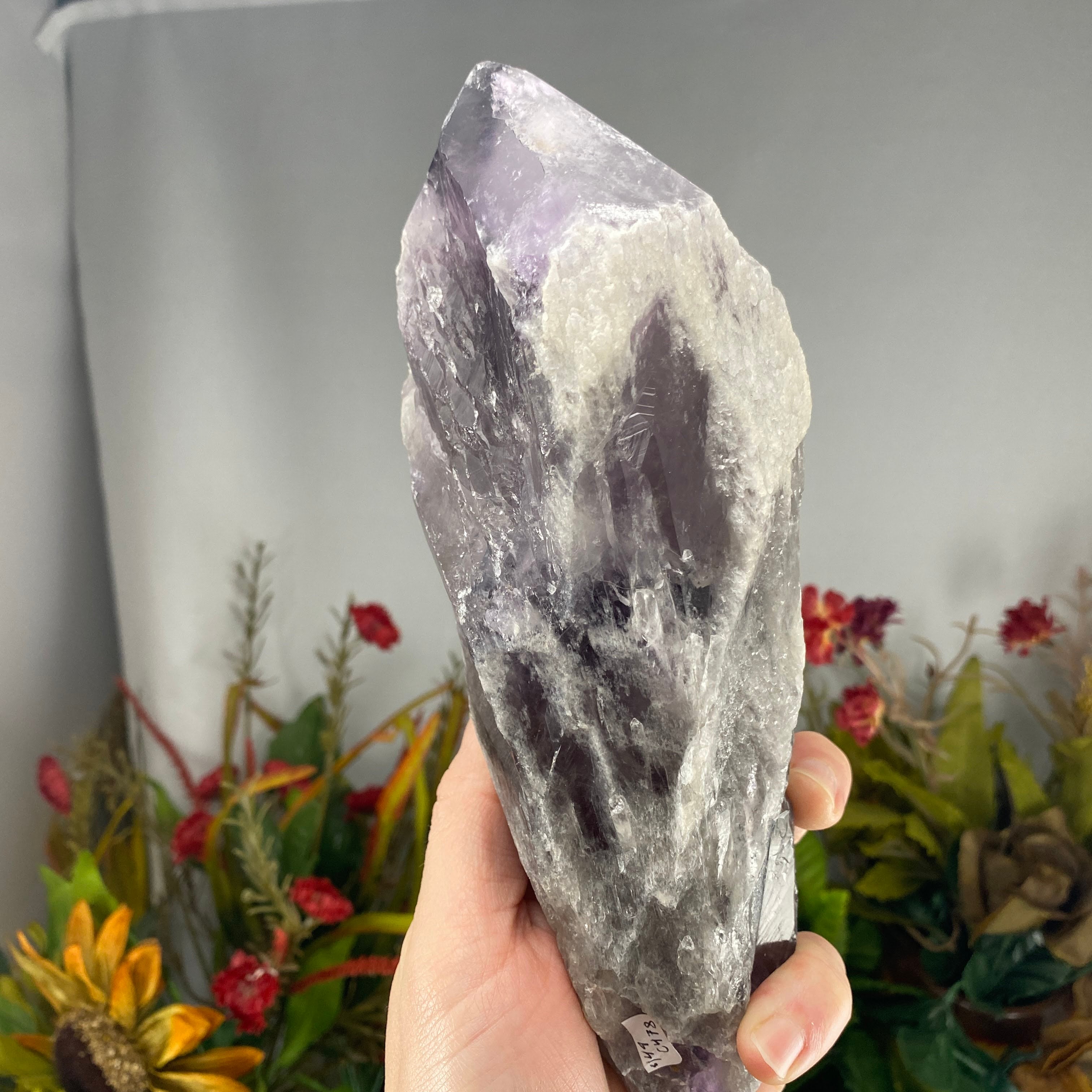 Amethyst -BIG Bahia Amethyst Elestial Wand / Point! C478