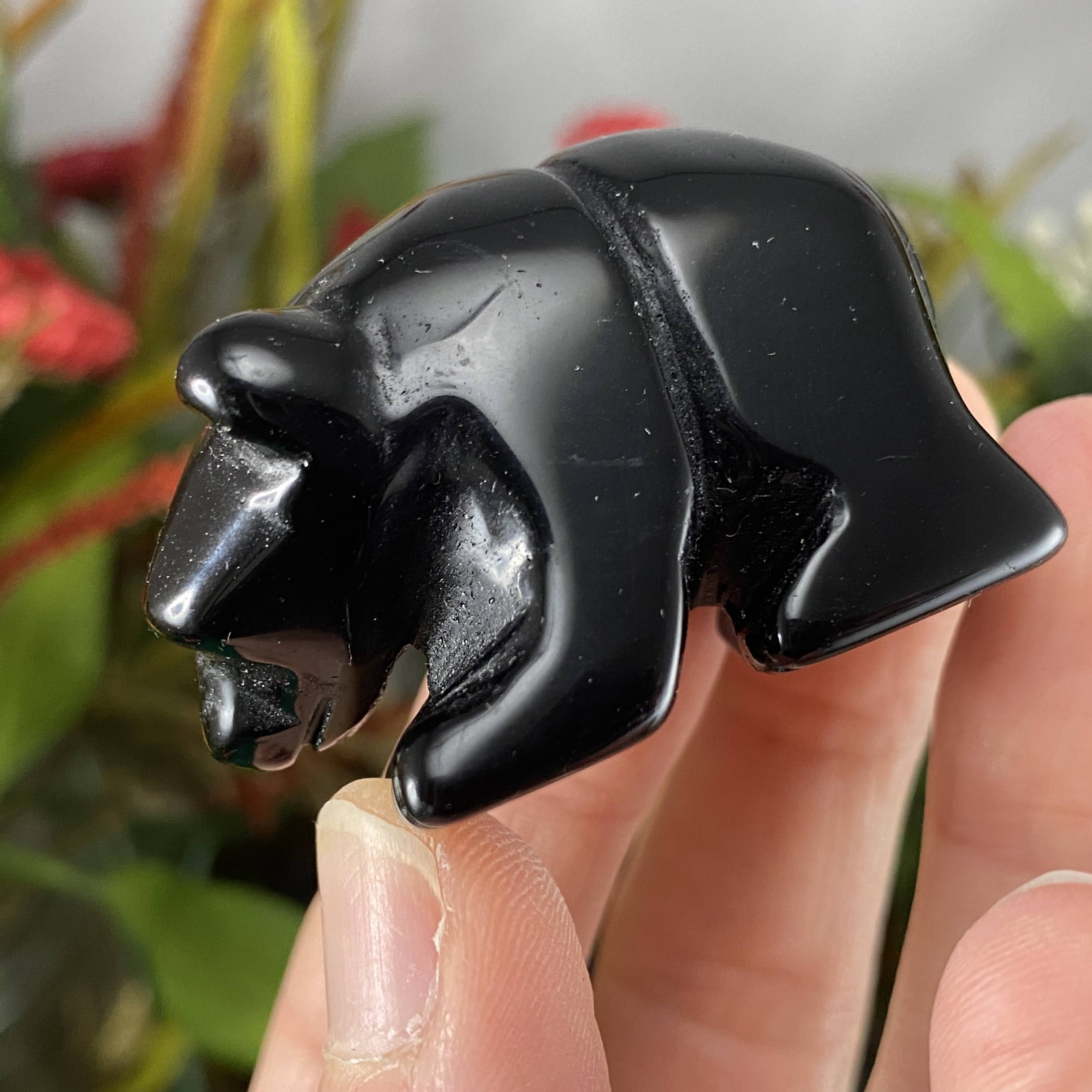 Crystal Bear Carvings! Obsidian, Red Jasper, or Tiger Eye Bear Carving! (price for one) C364/C363/C362