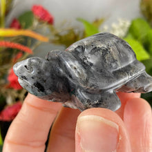 Load image into Gallery viewer, Crystal Turtle Carvings! Crazy Lace Agate, Larvikite, or Tiger Eye Turtle Carving! (price for one) C359/C360/C361