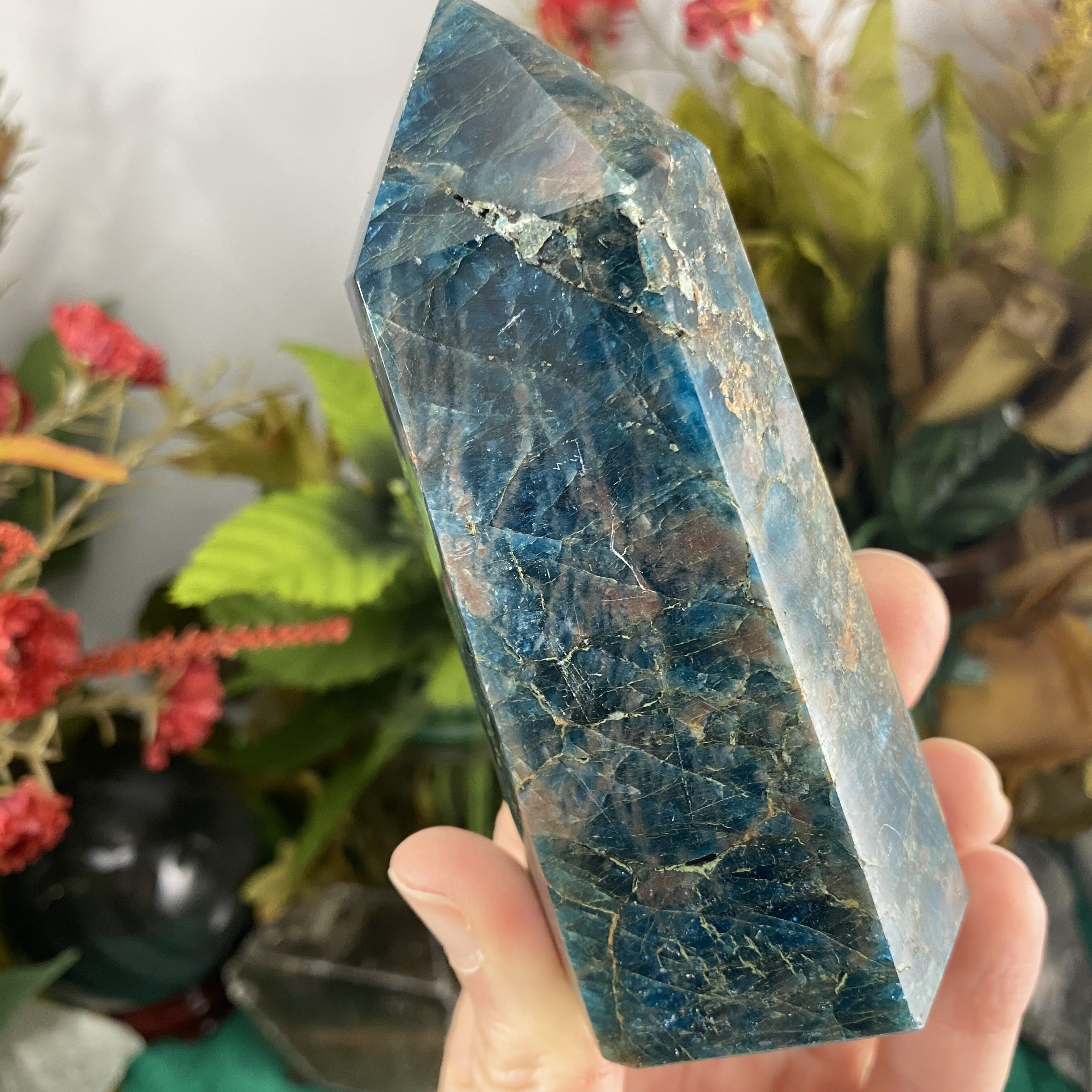 Apatite - CHUNKY Blue Apatite Tower / Point / Obelisk! B893