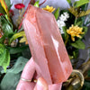 Hematoid Quartz- Red Fire Quartz (Harlequin) Gorgeous Tower / Obelisk / Point with Spectacular Rainbows! (B595)