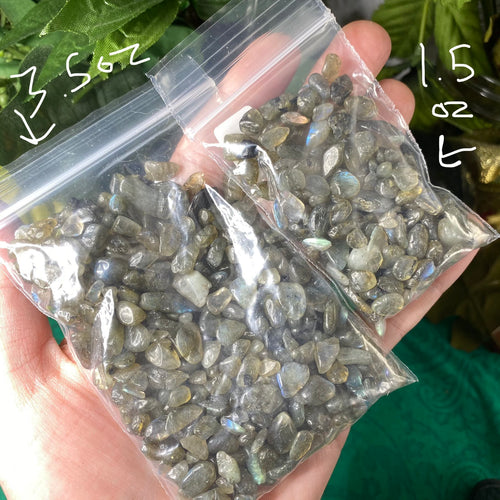 Labradorite - Bulk Labradorite Tumbled Chips Bags! Choose your amount by weight! (B50/B49)