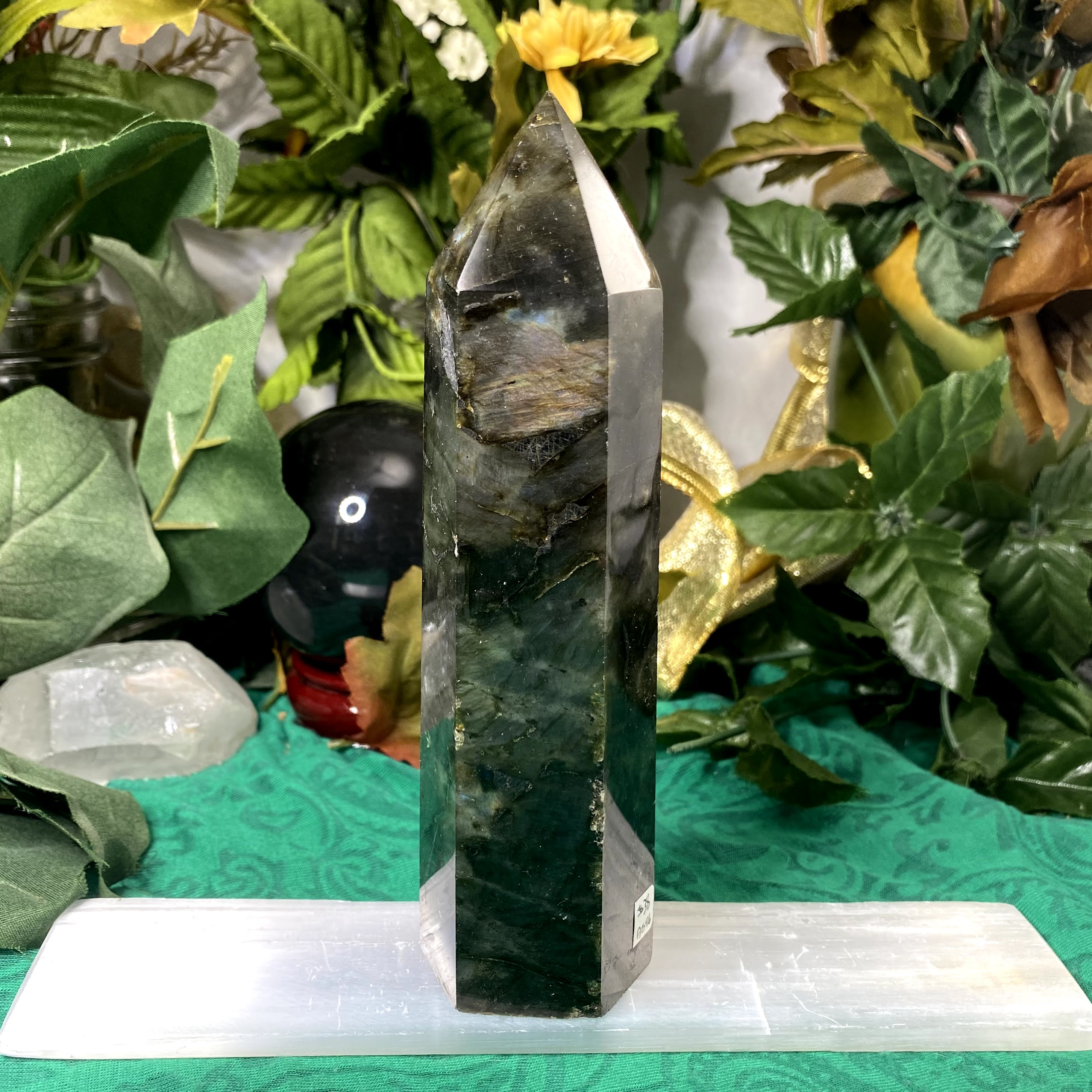 Labradorite - Labradorite Tall Tower / Point / Obelisk / Wand with Purple Flash! (A896)