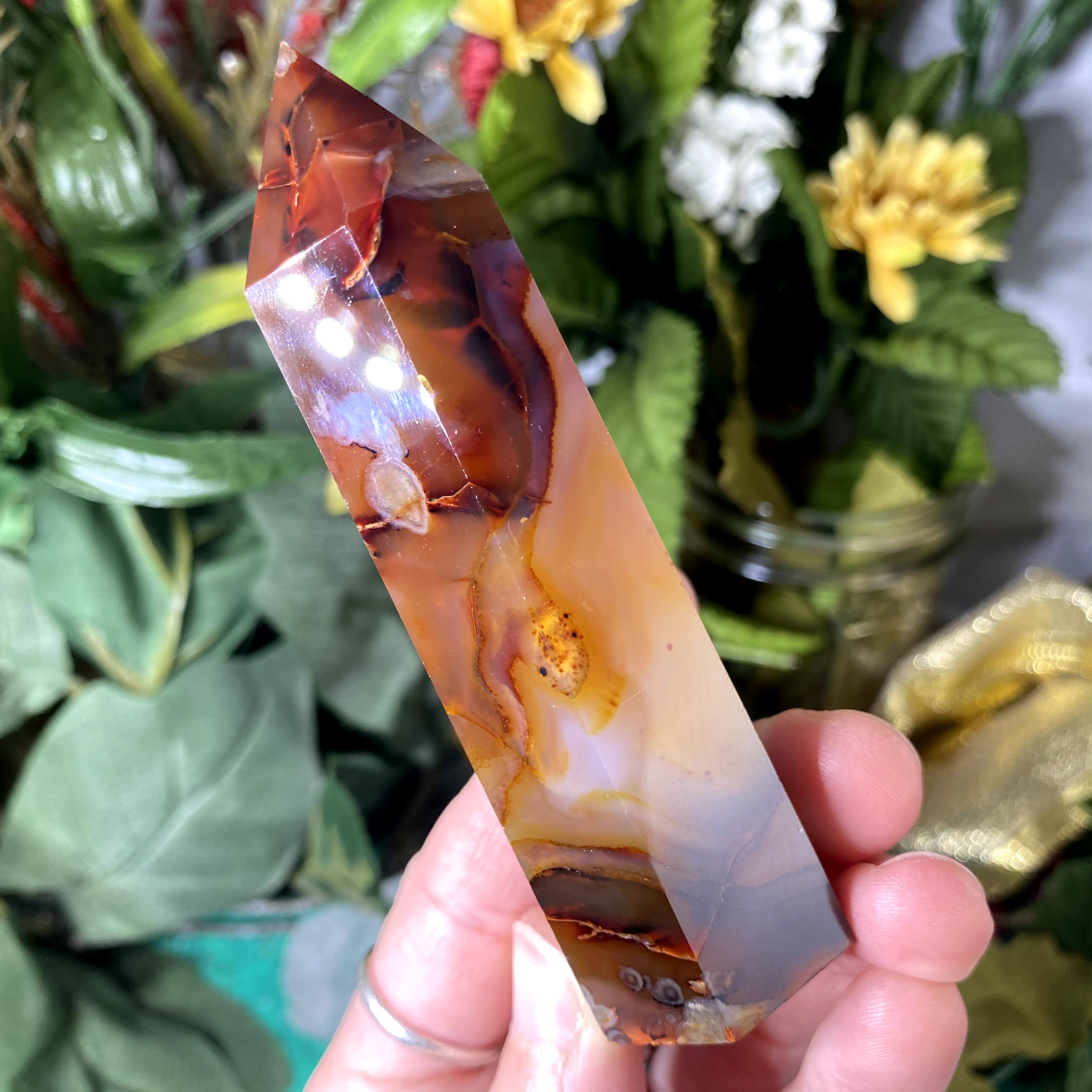 Carnelian - Polished Carnelian Fiery Tower / Obelisk / Point! B340