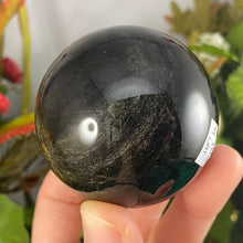 Load image into Gallery viewer, Obsidian - Gold Sheen Obsidian Sphere! C611 55.5mm