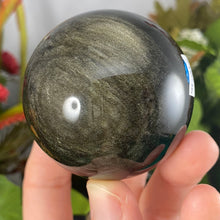 Load image into Gallery viewer, Obsidian - Gold Sheen Obsidian Sphere! C611 55.5mm
