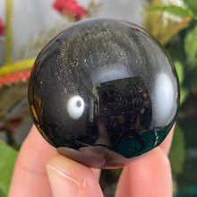 Load image into Gallery viewer, Obsidian - Gold Sheen Obsidian Sphere! C609 49.5mm