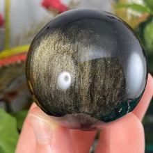 Load image into Gallery viewer, Obsidian - Gold Sheen Obsidian Sphere! C609 49.5mm