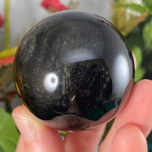 Obsidian - Gold Sheen Obsidian Sphere! C609 49.5mm
