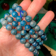 Load image into Gallery viewer, Apatite - Blue Apatite Round Bead Bracelets! A640-7mm/A641-8.5mm/A642-10mm