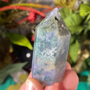 Agate - Super Green Dreamy Moss Agate Towers / Points / Obelisks! (B423/B425/B427/B430/B433)