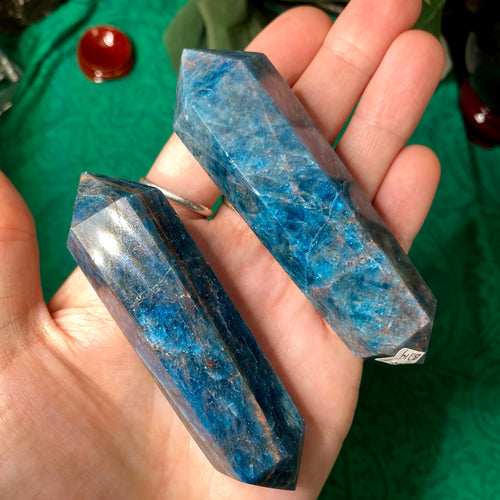 Apatite - Blue Apatite Double Terminated Shaped Points / Wands! (B212-B214)