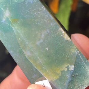 Agate - Super Green Dreamy Moss Agate Towers / Points / Obelisks! (B423/B425/B427/B430/B433)