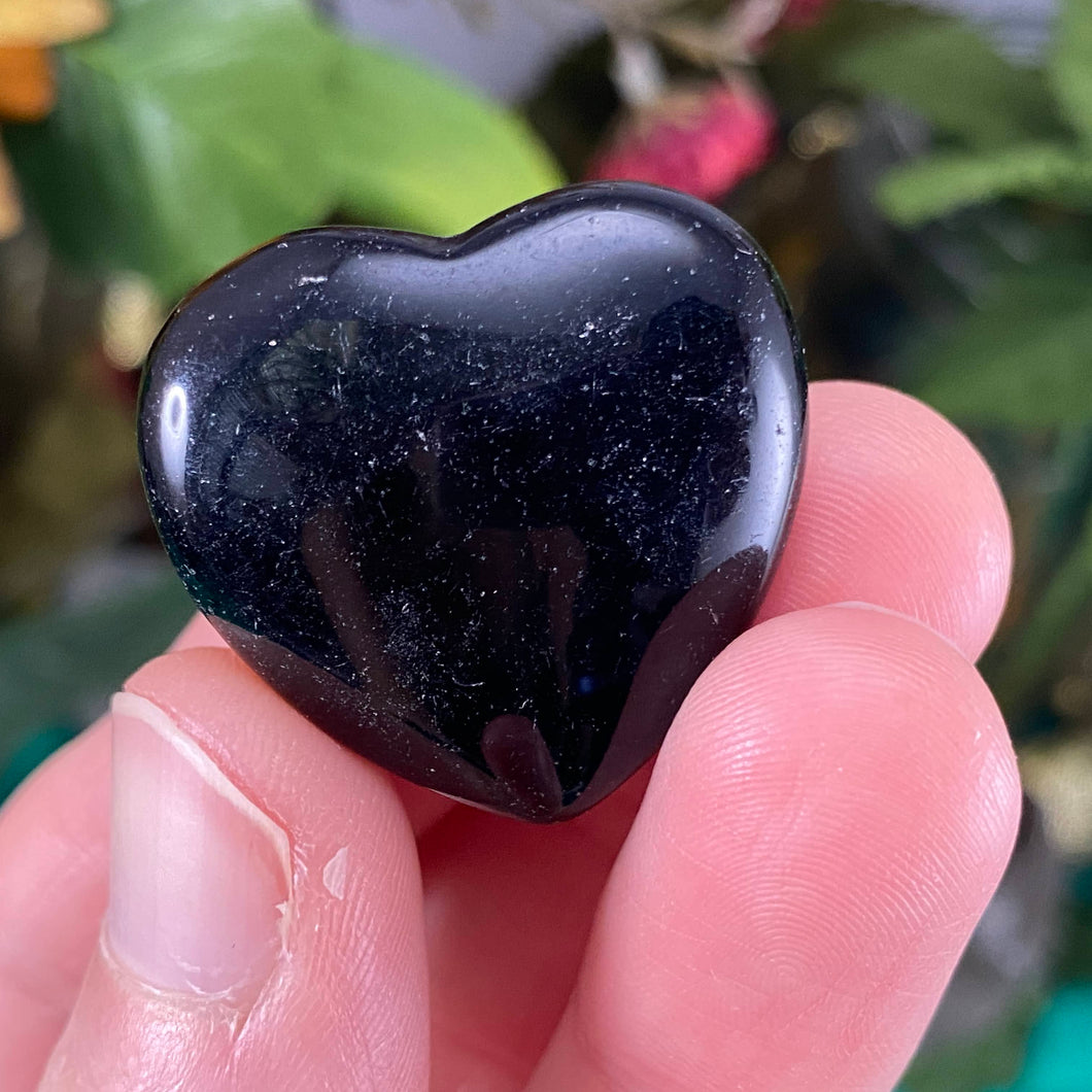 Black Tourmaline (schorl) - Black Tourmaline Polished Heart! (buy 1 or get a discount on more!) B311
