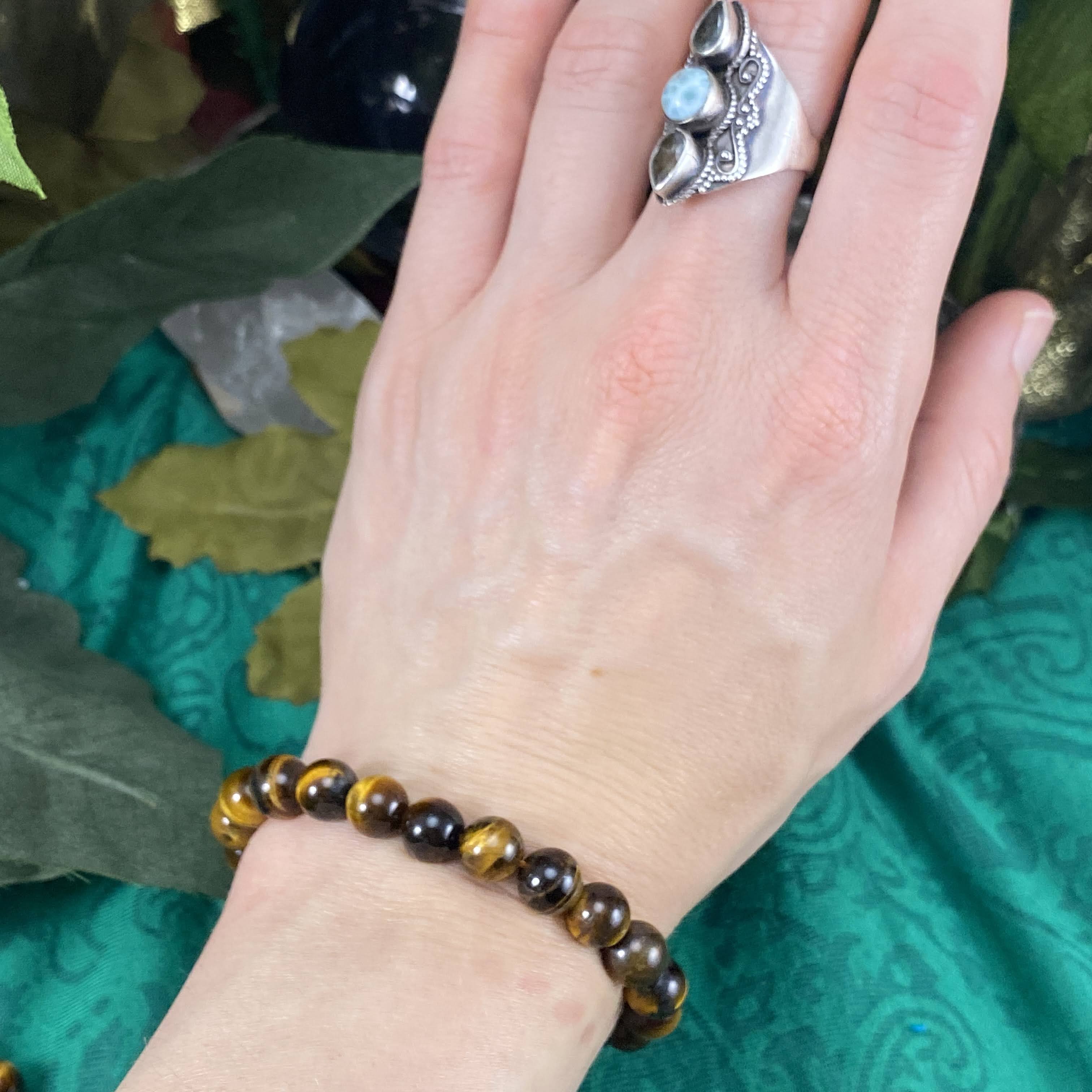 Tiger Eye - Super Cool Tiger Eye Bracelet! (Single Strand Stretchy Bracelet 8-8.5mm C654)