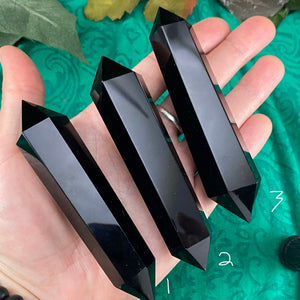 Obsidian- Black Obsidian DT / Double Terminated Points! B370/B372/B375