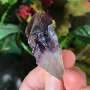 Amethyst- Elestial Amethyst Points with Hematite, and Clear Quartz Roots! (849, 854, 860, 859))