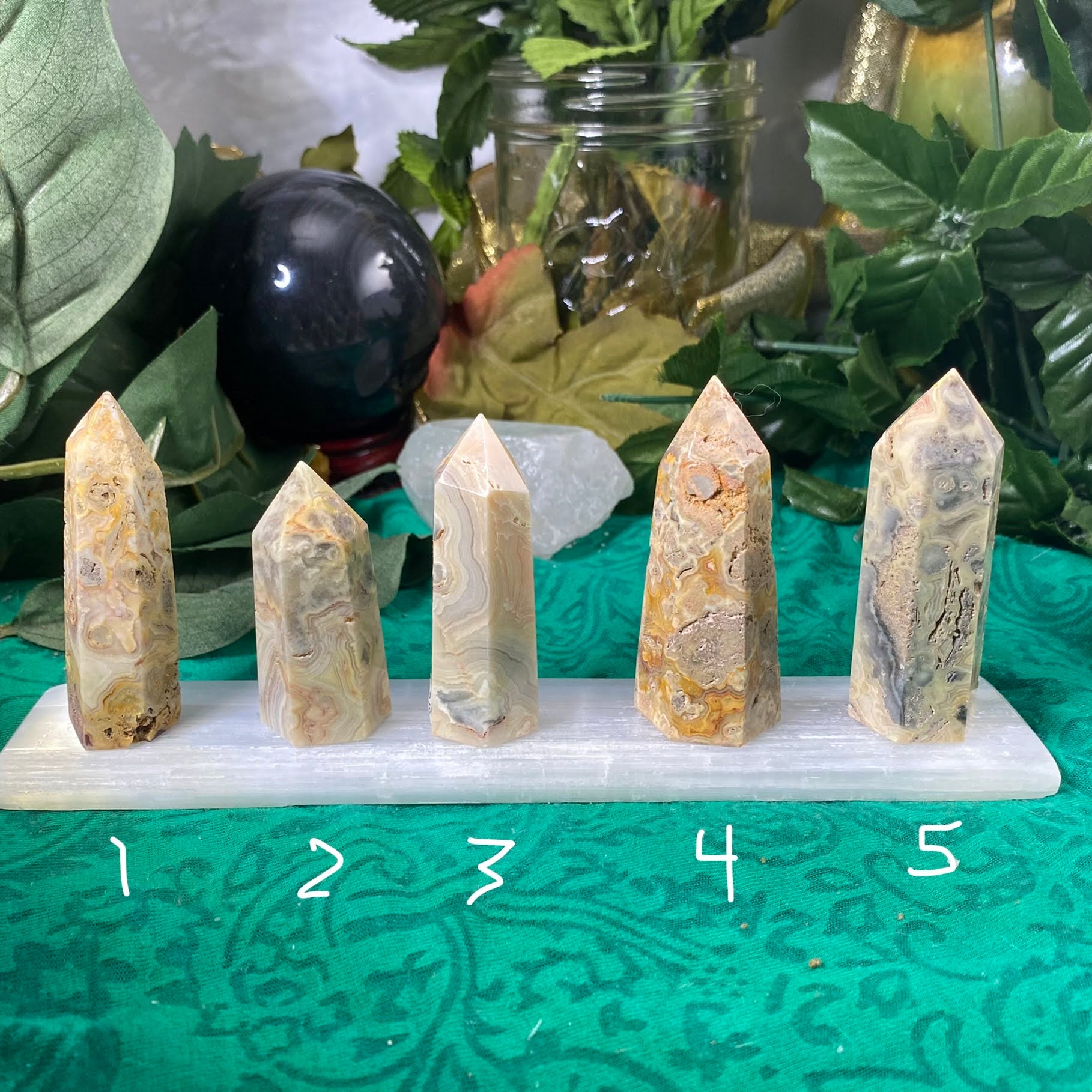 Agate - Crazy Lace / Mexican Lace Agate Towers / Points / Obelisks! (A790-A795)