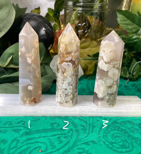 Agate -Gorgeous Flower (Plume) Agate Towers / Points / Obelisks! (B967/B968/B969)