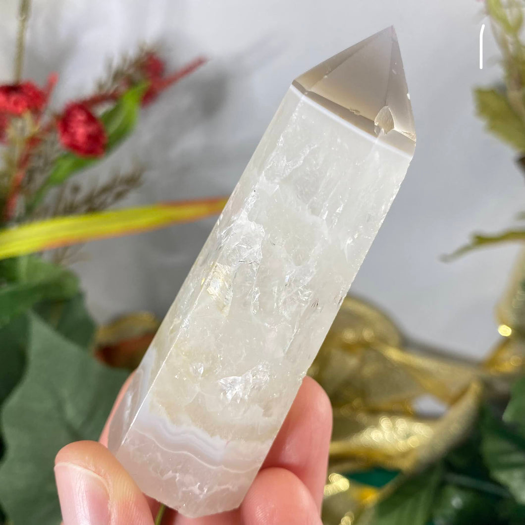 Agate - Heavenly Agate & Clear Quartz Towers / Points / Obelisks! (B951/B952/B953/B954)