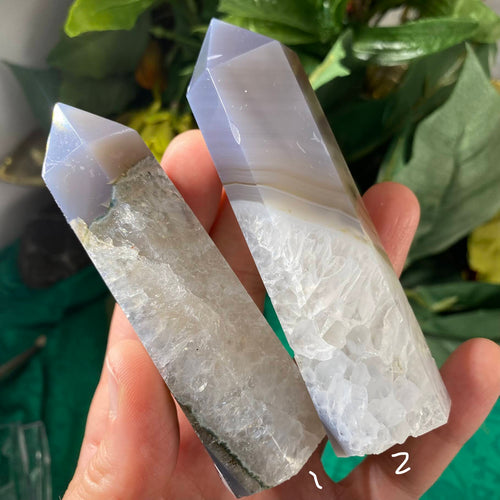 Agate - Heavenly Agate & Clear Quartz Towers / Points / Obelisks! B955 / B956