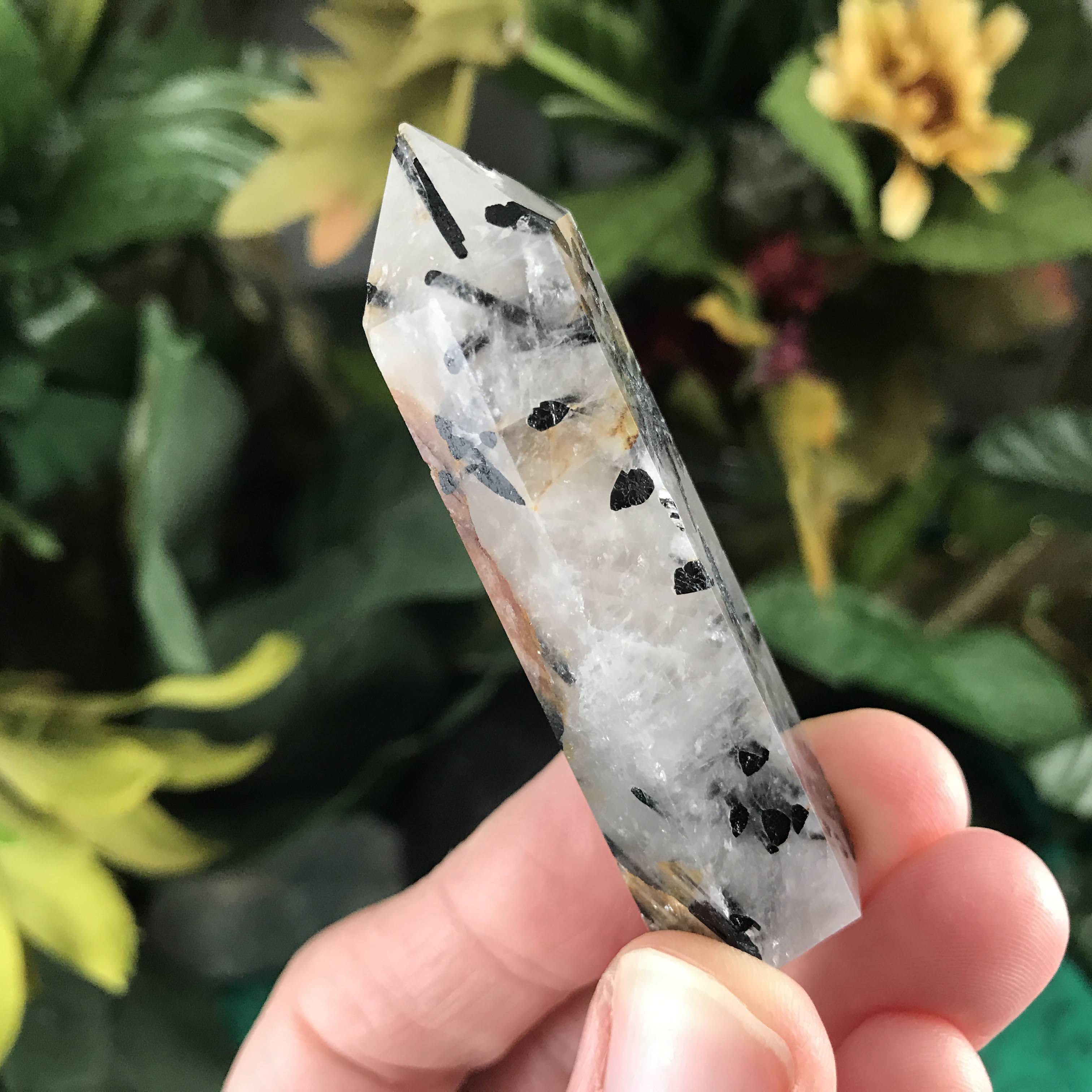 Black Tourmalinated Quartz- Polished Black Tourmalinated Quartz / Towers / Obelisks / Points!