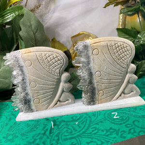 Gorgeous Quartz Cluster Fairy Carvings!! B987 / B990