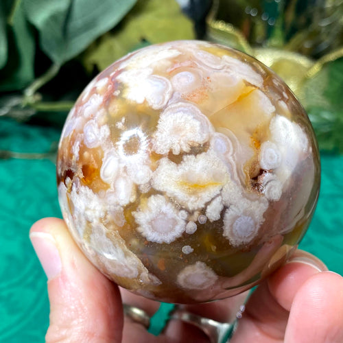 Agate - Flower Plume Agate Sphere 63.5mm - C10