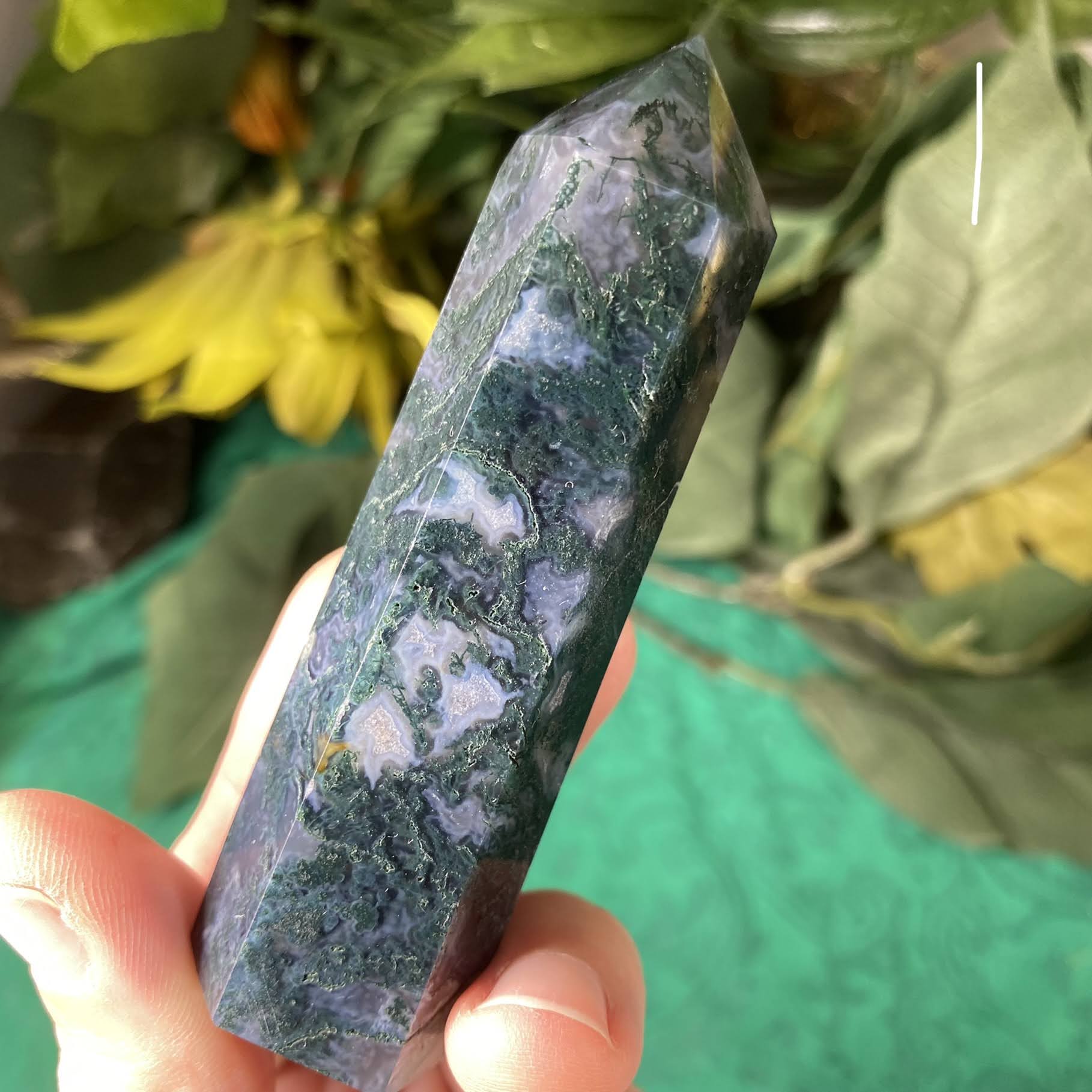 Agate - Super Green Moss Agate Towers / Points / Obelisks! (A359 /A357)