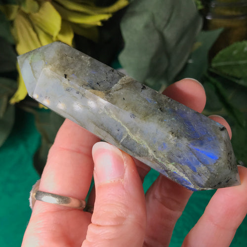 Labradorite Polished Double Terminated Point with Electric Blue Flash!