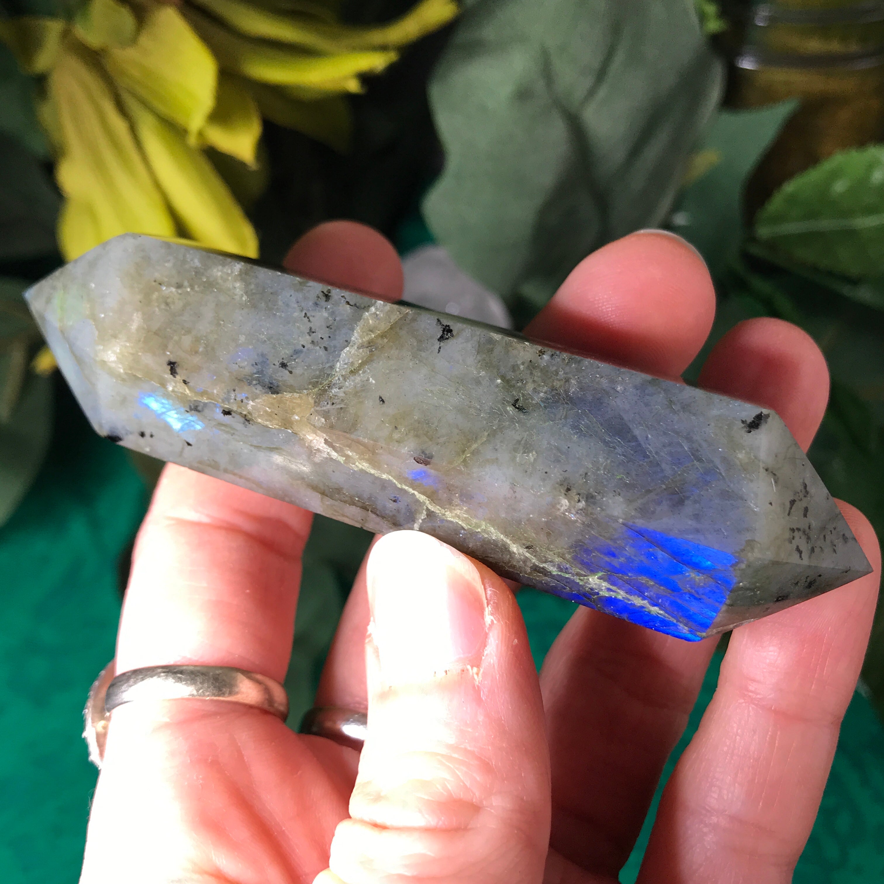 Labradorite Polished Double Terminated Point with Electric Blue Flash!