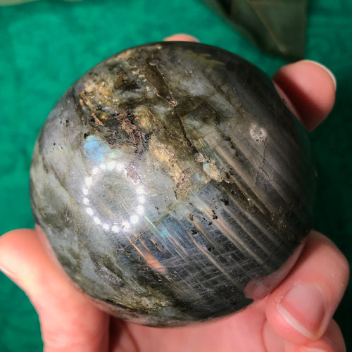 Labradorite Polished Sphere with Pink Flash! 69mm