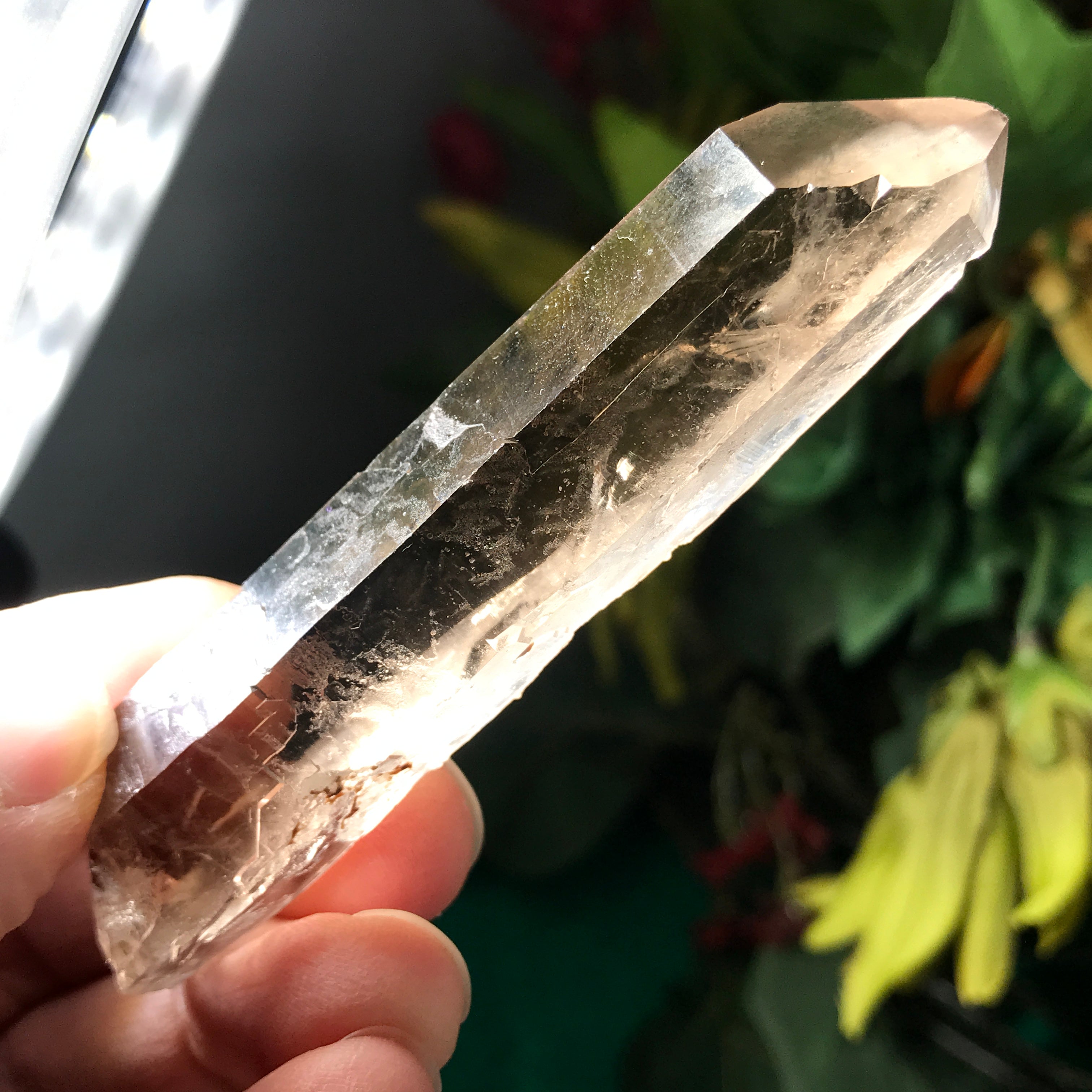 Smokey Quartz Etched Natural Wand!
