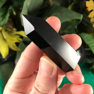 Obsidian- Black Obsidian Tower / Points / Obelisks! Some with sheen. (462-1to4)