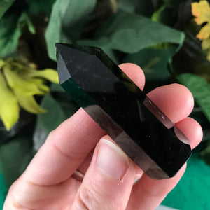 Obsidian- Black Obsidian Tower / Points / Obelisks! Some with sheen. (462-1to4)