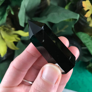 Obsidian- Black Obsidian Tower / Points / Obelisks! Some with sheen. (462-1to4)