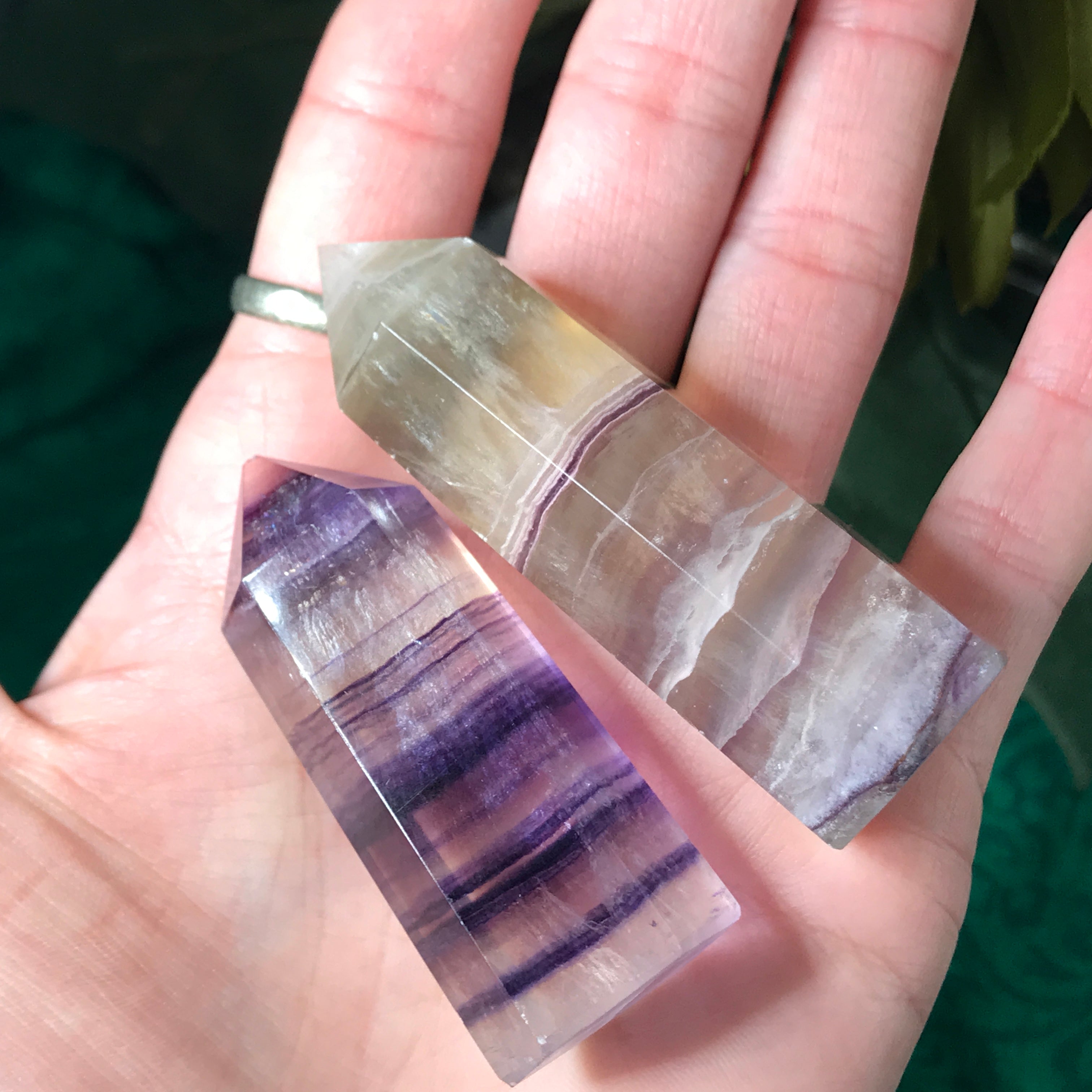 Fluorite- Lovely Rainbow Fluorite Towers Obelisks!