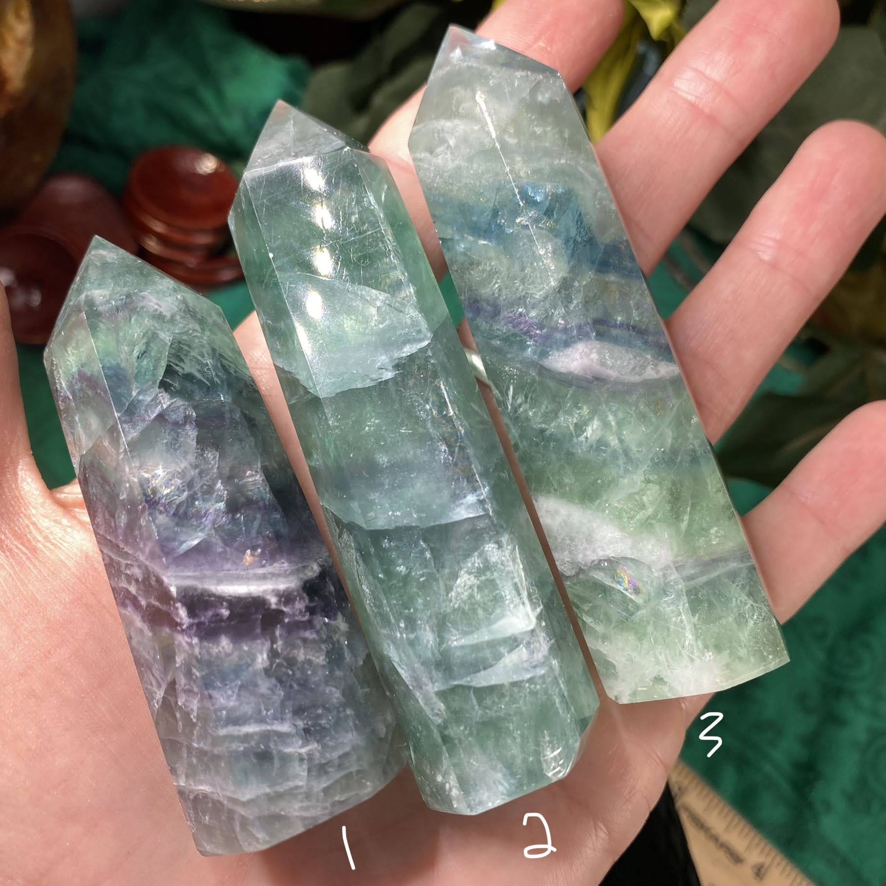 Fluorite - Juicy Fluorite Towers / Points / Obelisks! (B825 / B829 / B830)
