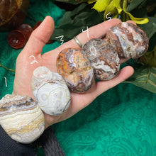Load image into Gallery viewer, Agate - Crazy Lace / Mexican Lace Agate Palm Stones! (C84-C88)