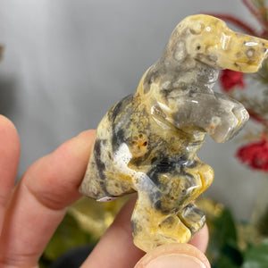 Agate - Crazy Lace Agate Dinosaur Animal Carving #C368