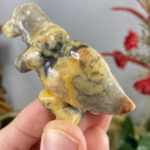 Agate - Crazy Lace Agate Dinosaur Animal Carving #C368