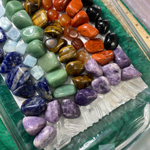 Load image into Gallery viewer, SPECIAL BUNDLE DEAL! 10 CHAKRA CRYSTALS WITH “SELENITE” CLEANSE / CHARGE PLATE BUNDLE DEAL!!