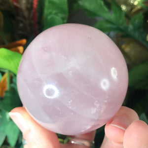Rose Quartz Deep Pink 60mm Sphere with Rainbows!