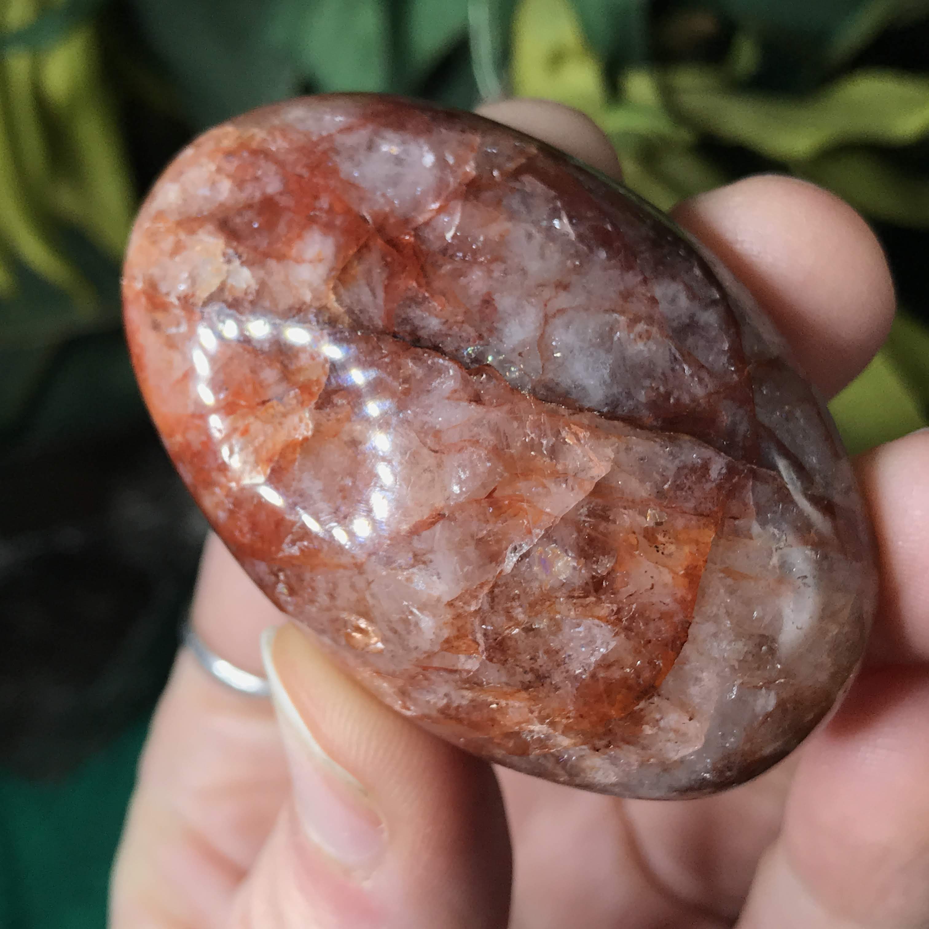 Hematoid Quartz- Red Fire Quartz (Harlequin) Palm Stones! Your Pick!