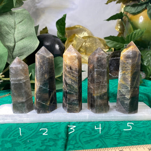 Moonstone - Black & Peach Moonstone Points / Towers / Obelisks! (C77/C78/C79/C80/C81)