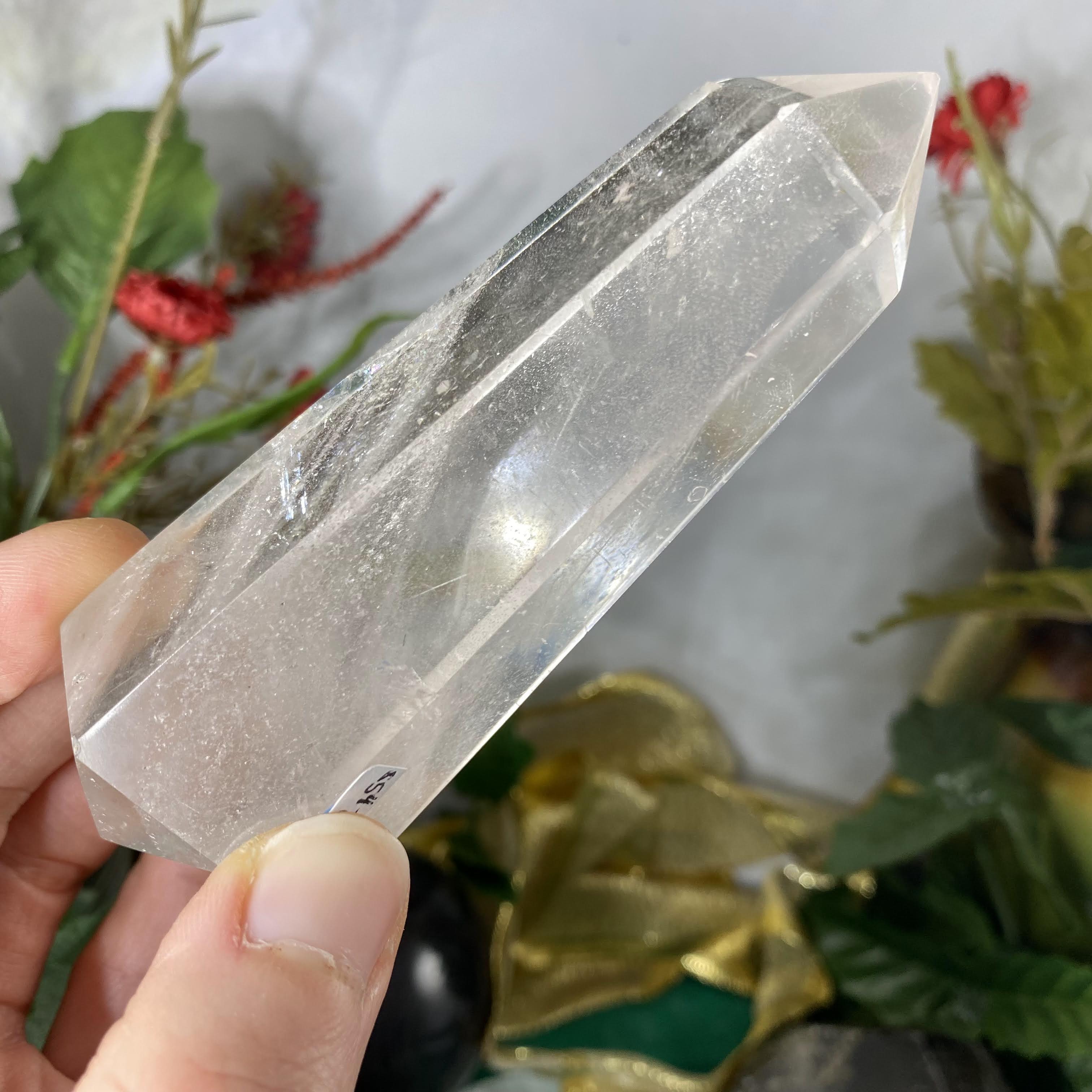 Clear Quartz - Big Gorgeous Clear Quartz Cut/Polished Double Terminated Wand! C72