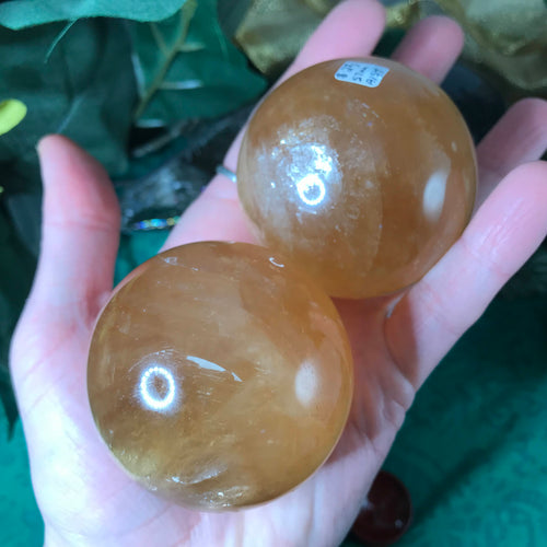 Calcite- Honey / Golden Calcite Gorgeous Spheres! (#A152/A154)